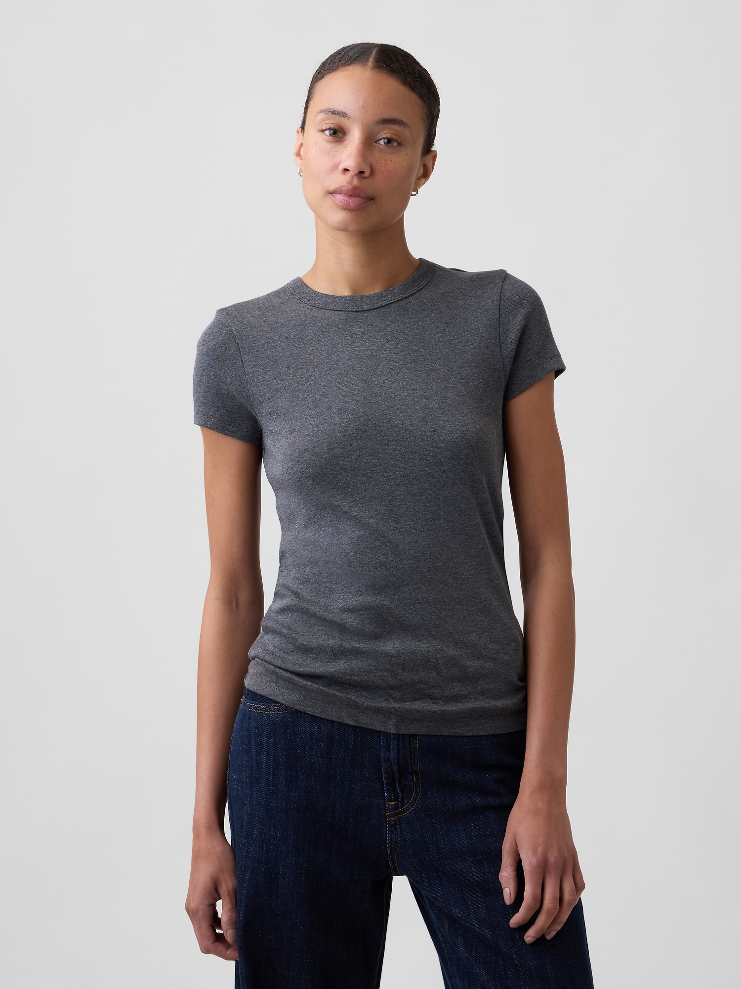 Ribbed Crewneck T-Shirt
