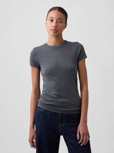 Ribbed Crewneck T-Shirt