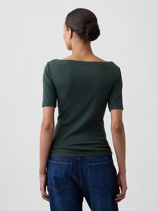 Image number 2 showing, Modern Ribbed Boatneck Top