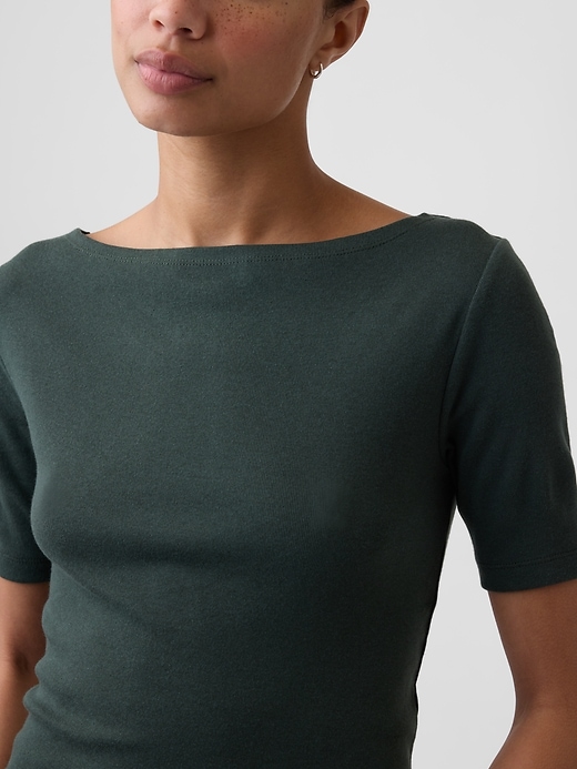 Image number 4 showing, Modern Ribbed Boatneck Top
