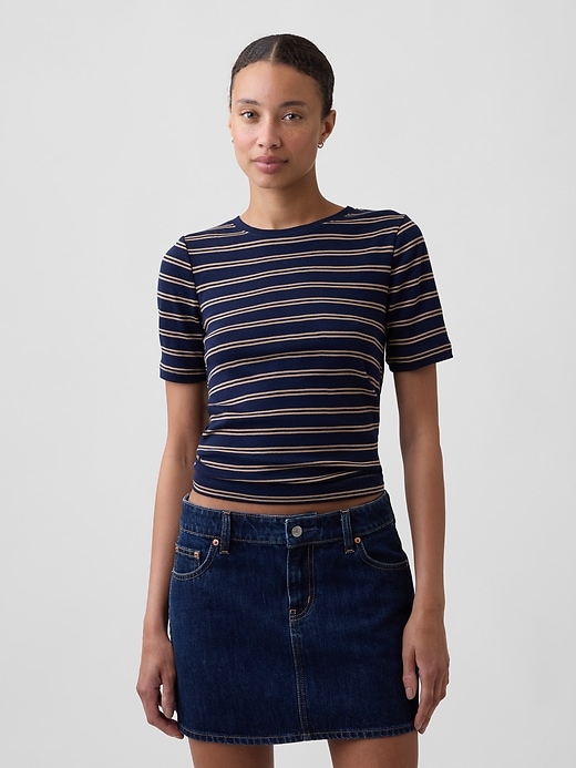 Image number 1 showing, Modern Ribbed Crewneck T-Shirt