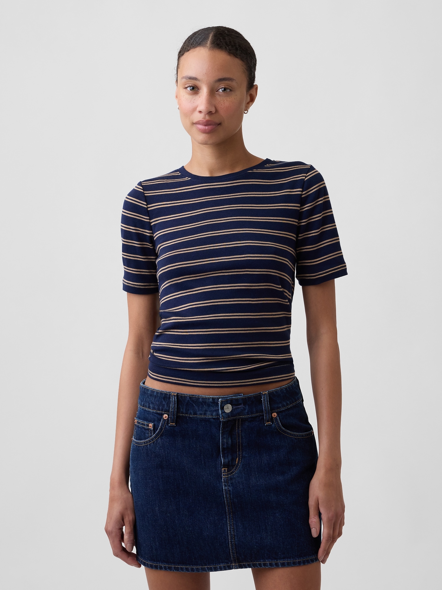 Modern Ribbed Crewneck T-Shirt