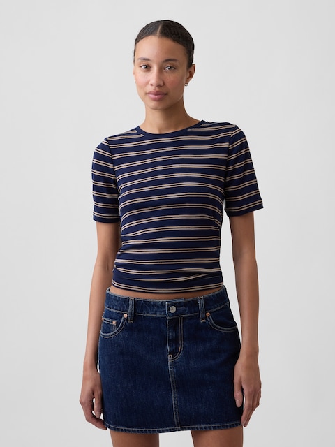 Modern Ribbed Crewneck T-Shirt