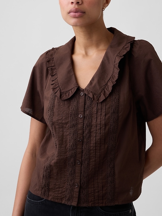 Image number 4 showing, Relaxed Lace-Trim Top