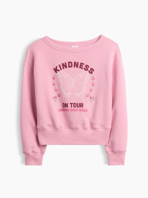 Kids Relaxed Crewneck Graphic Sweatshirt