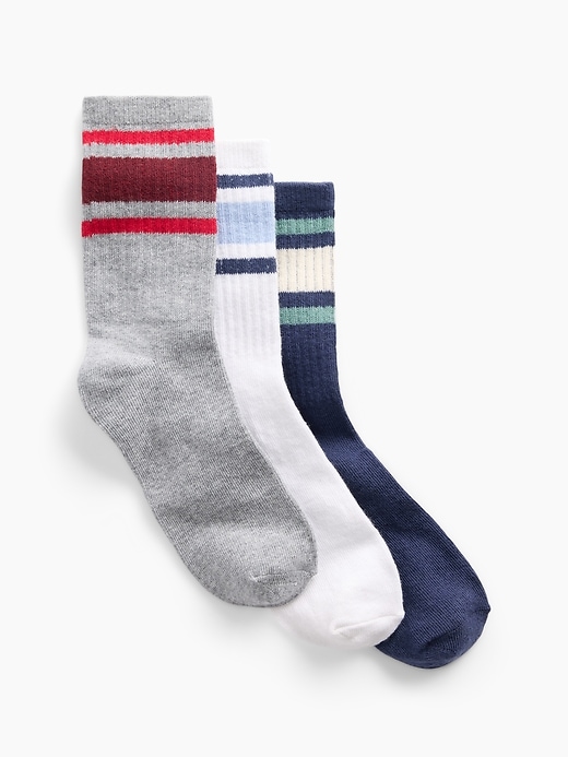 Image number 1 showing, Kids Stripe Crew Socks (3-Pack)