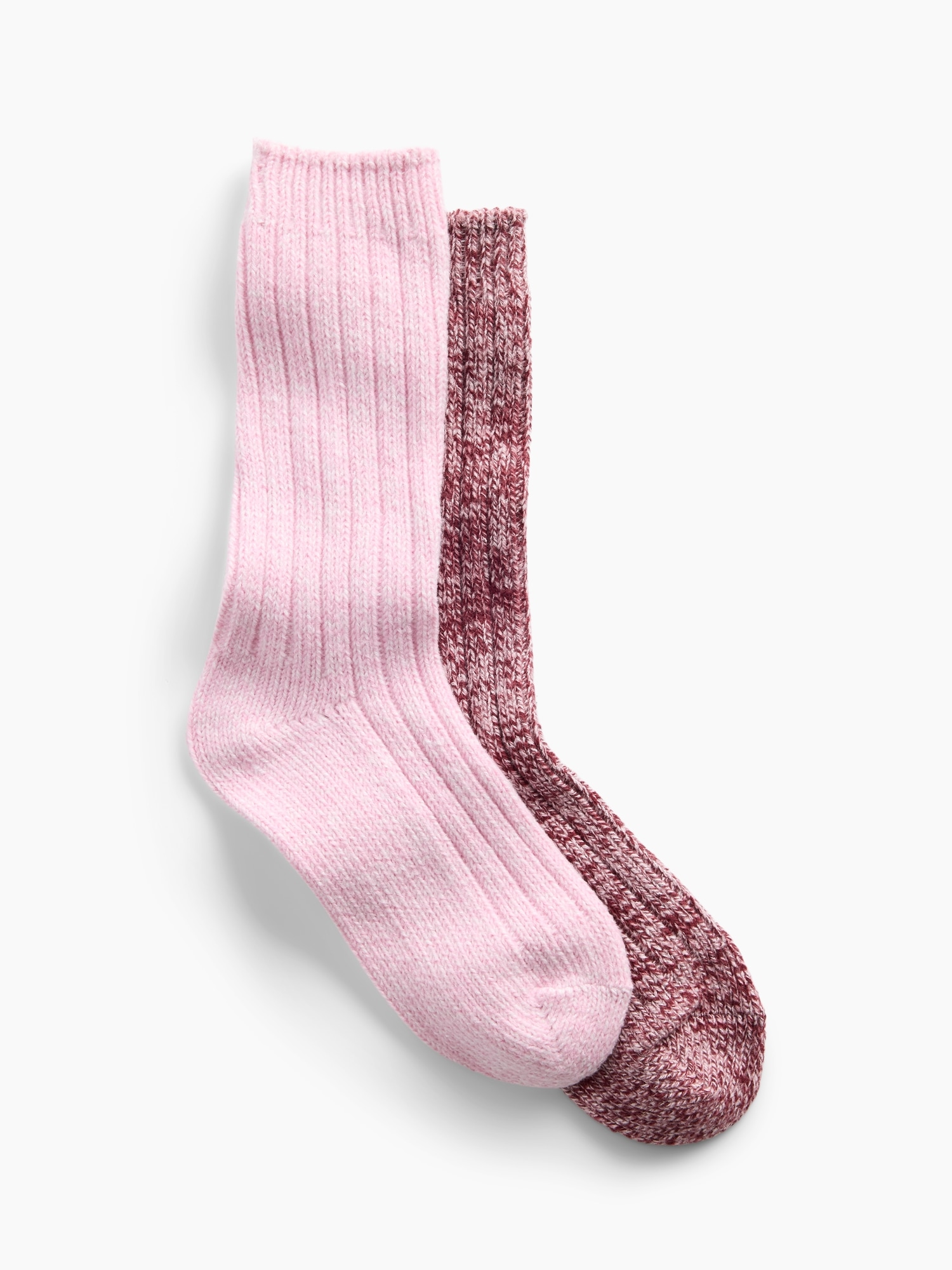Ribbed Crew Socks (2-Pack)