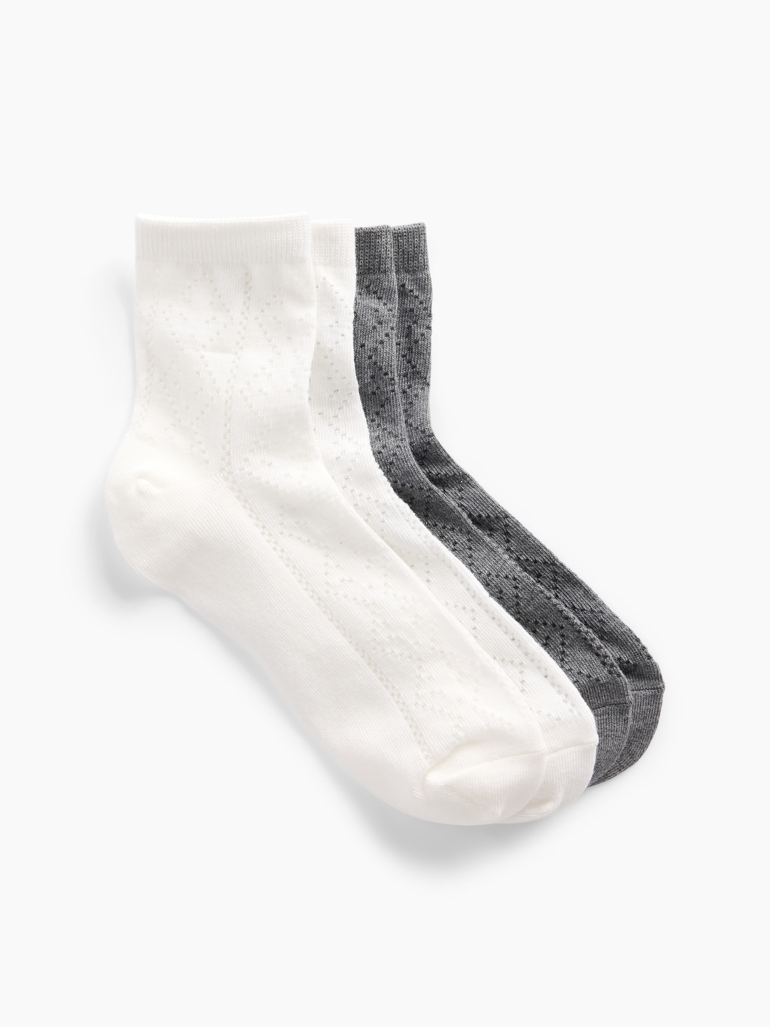 Pointelle Quarter Crew Socks (2-Pack)