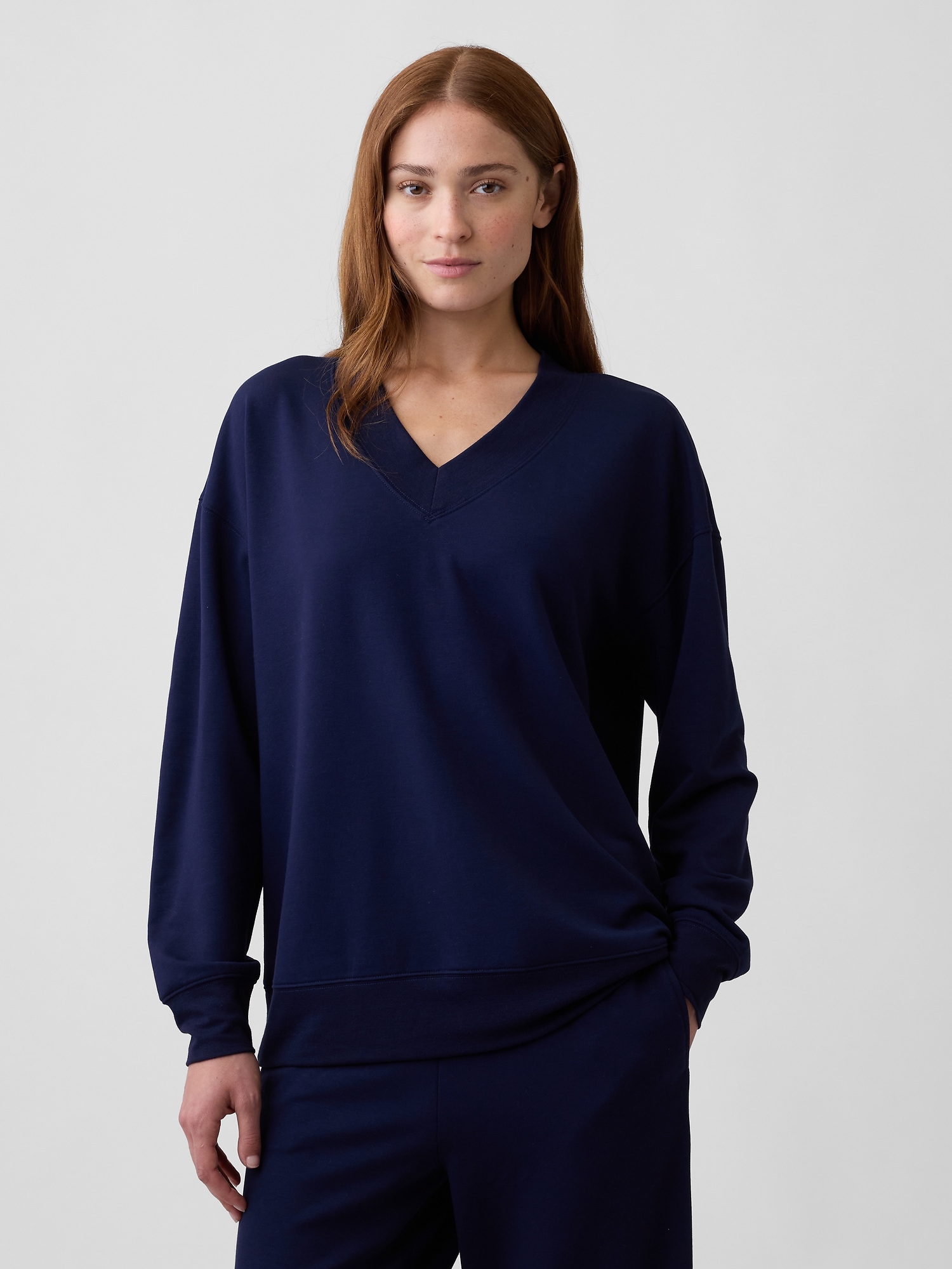 CloudLight Oversized V-Neck Sweatshirt