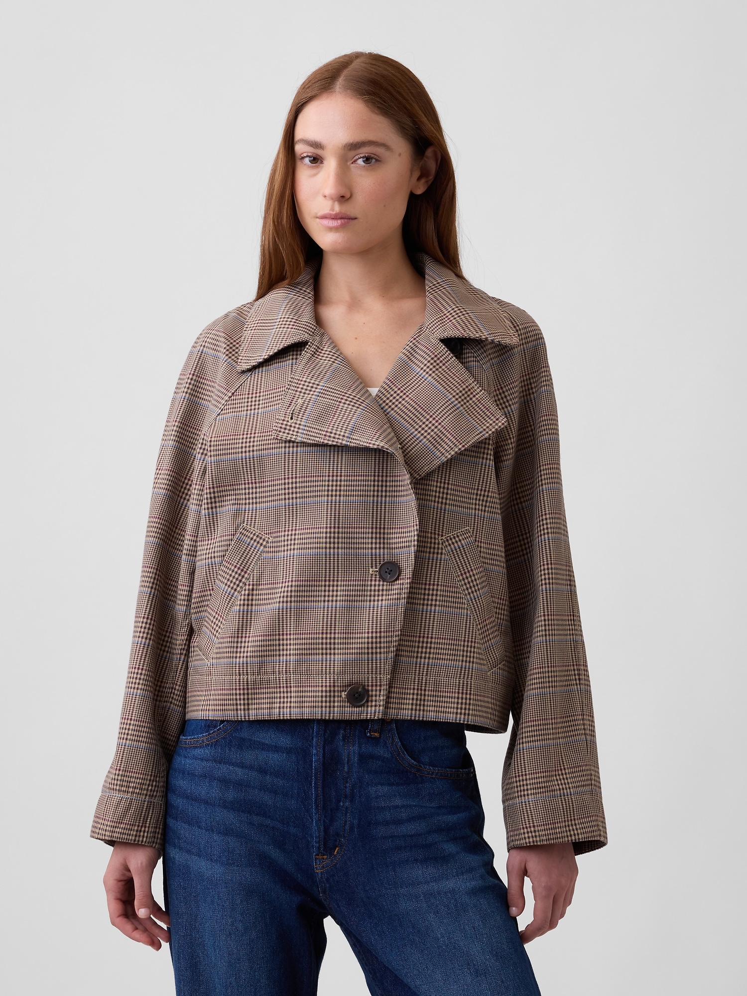 Relaxed Cropped Trench Coat