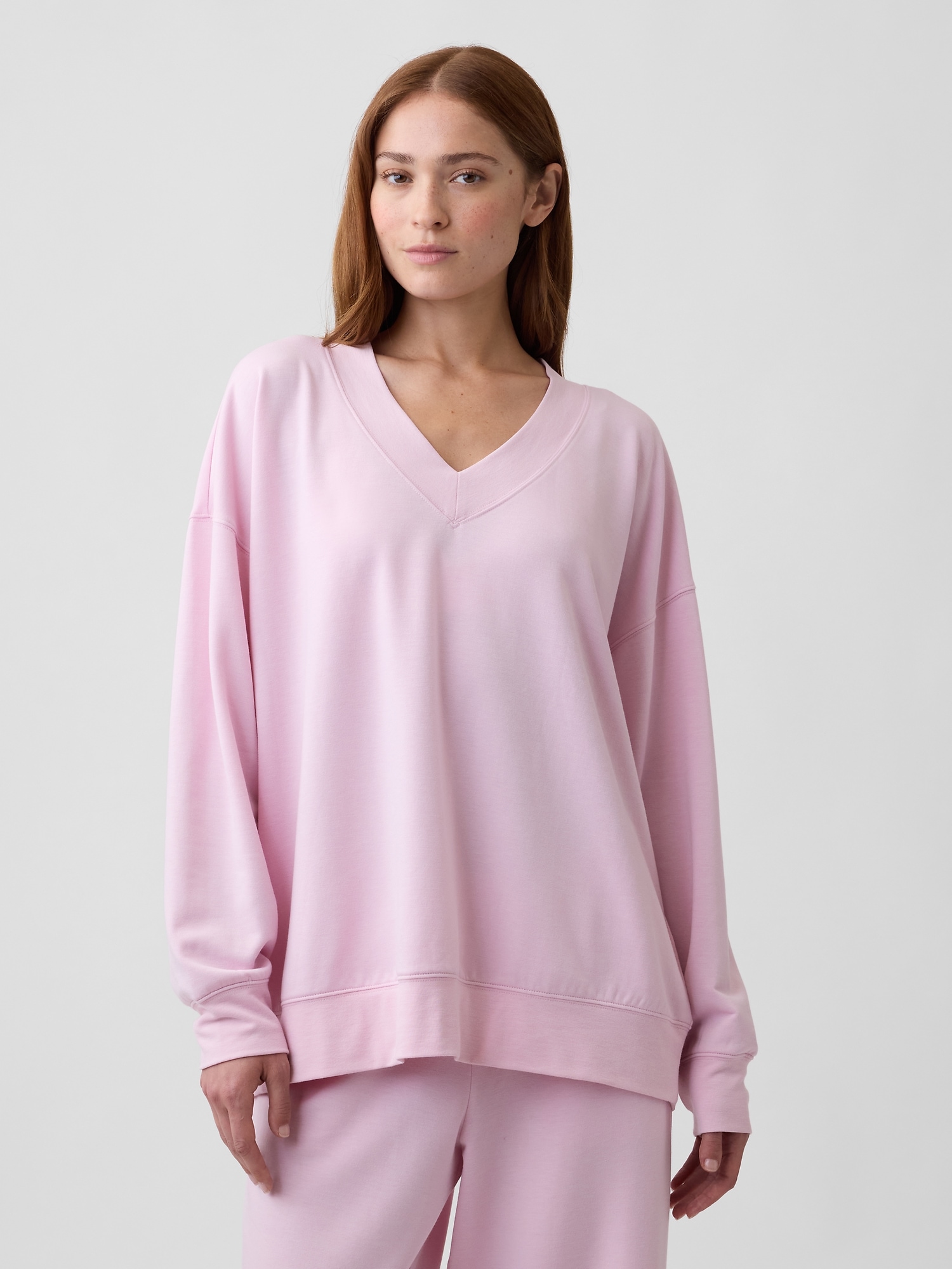 CloudLight Oversized V-Neck Sweatshirt