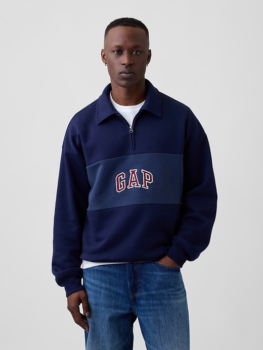 Image number 1 showing, Oversized Gap Logo Quarter-Zip Sweatshirt