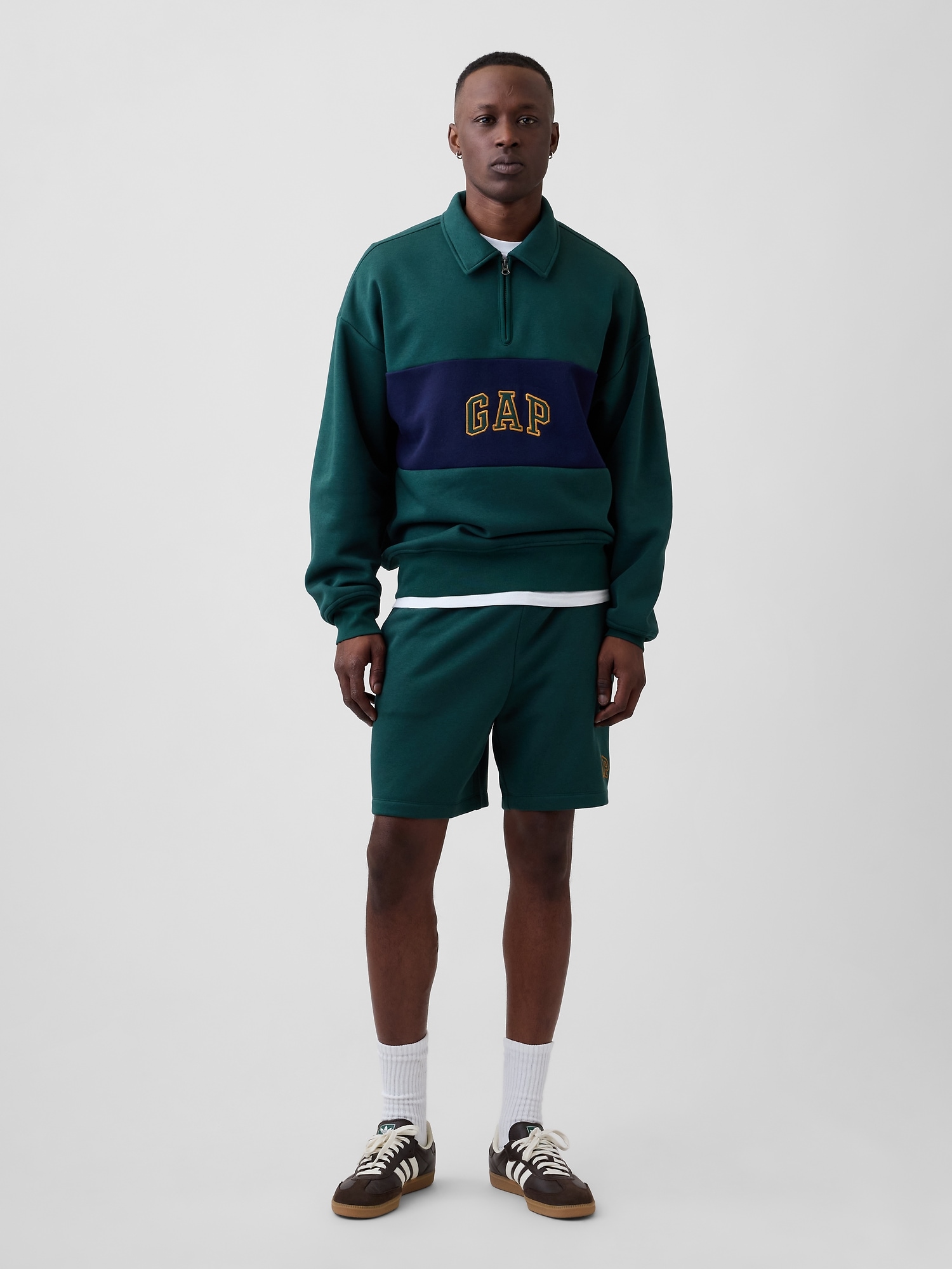 Oversized Gap Logo Quarter-Zip Sweatshirt | Gap Factory