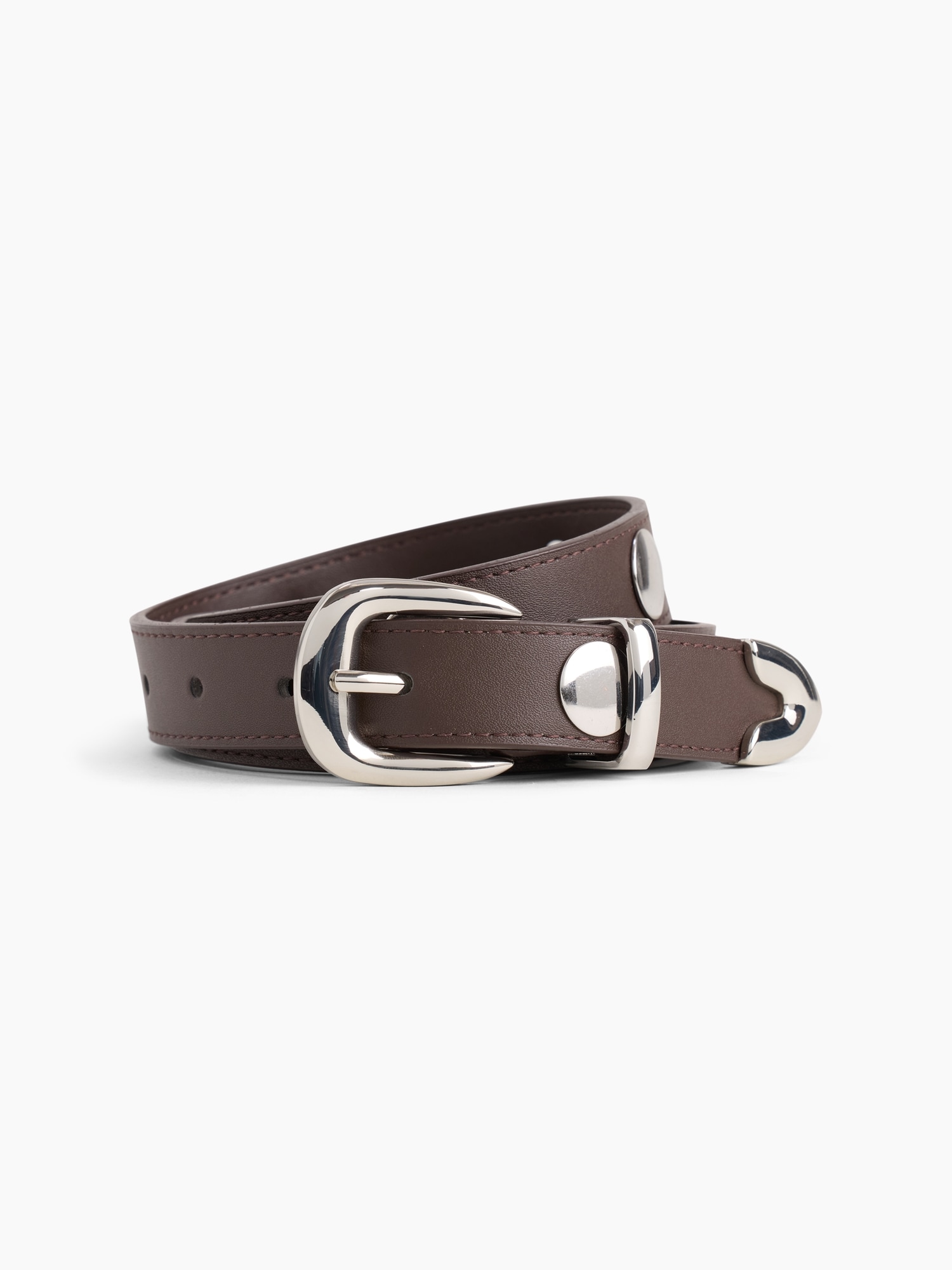 Vegan-Leather Studded Western Belt