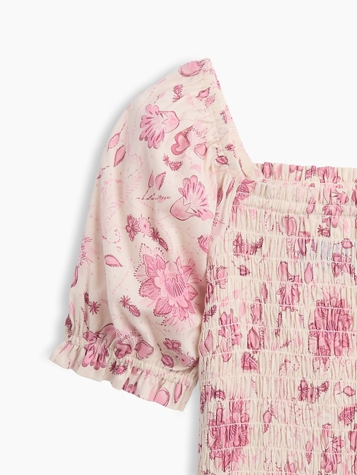 Image number 3 showing, Kids Puff Sleeve Smocked Peplum Top