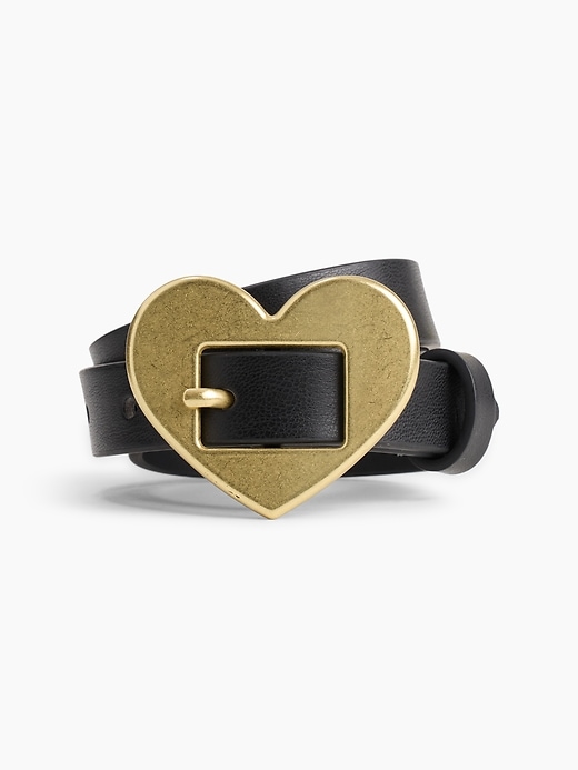 Image number 1 showing, Kids Vegan-Leather Heart Belt