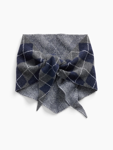 CashSoft Argyle Triangle Scarf