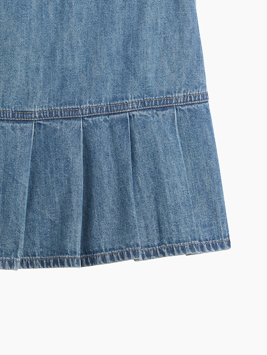Image number 4 showing, Kids Pull-On Pleated Denim Skirt