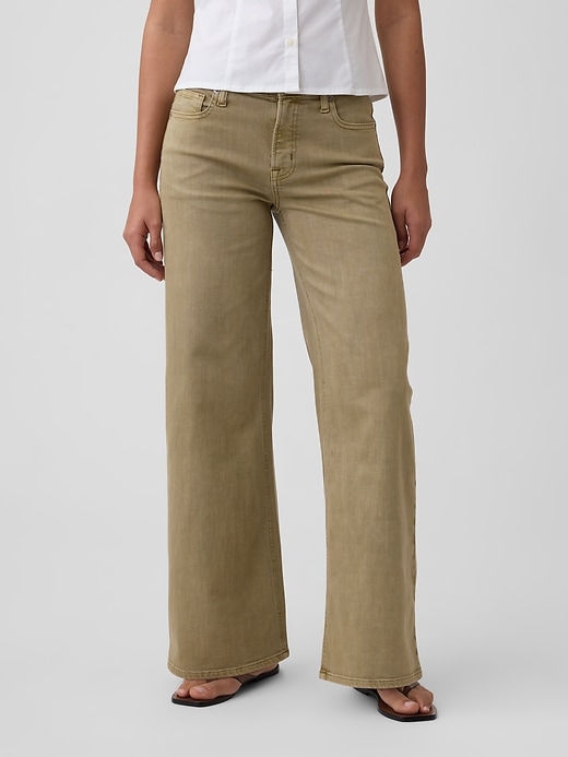 Image number 2 showing, Mid Rise Wide-Leg Jeans