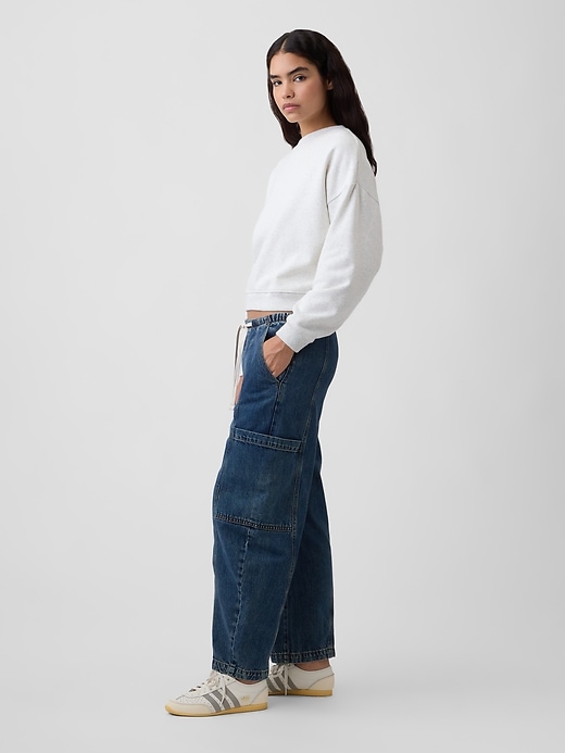 Image number 3 showing, Mid Rise SuperSoft Pull-On Barrel Jeans