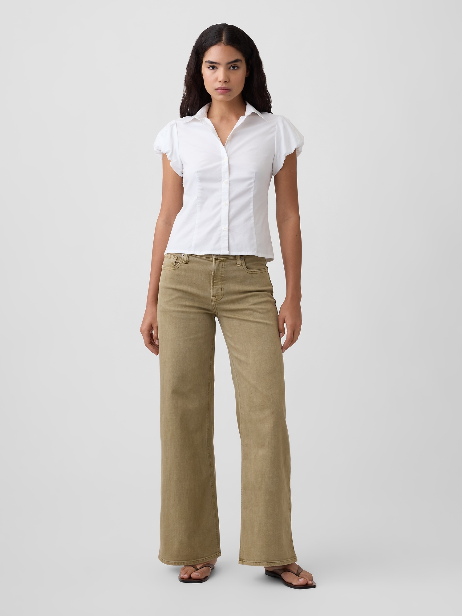 Mid Rise Wide-Leg Jeans