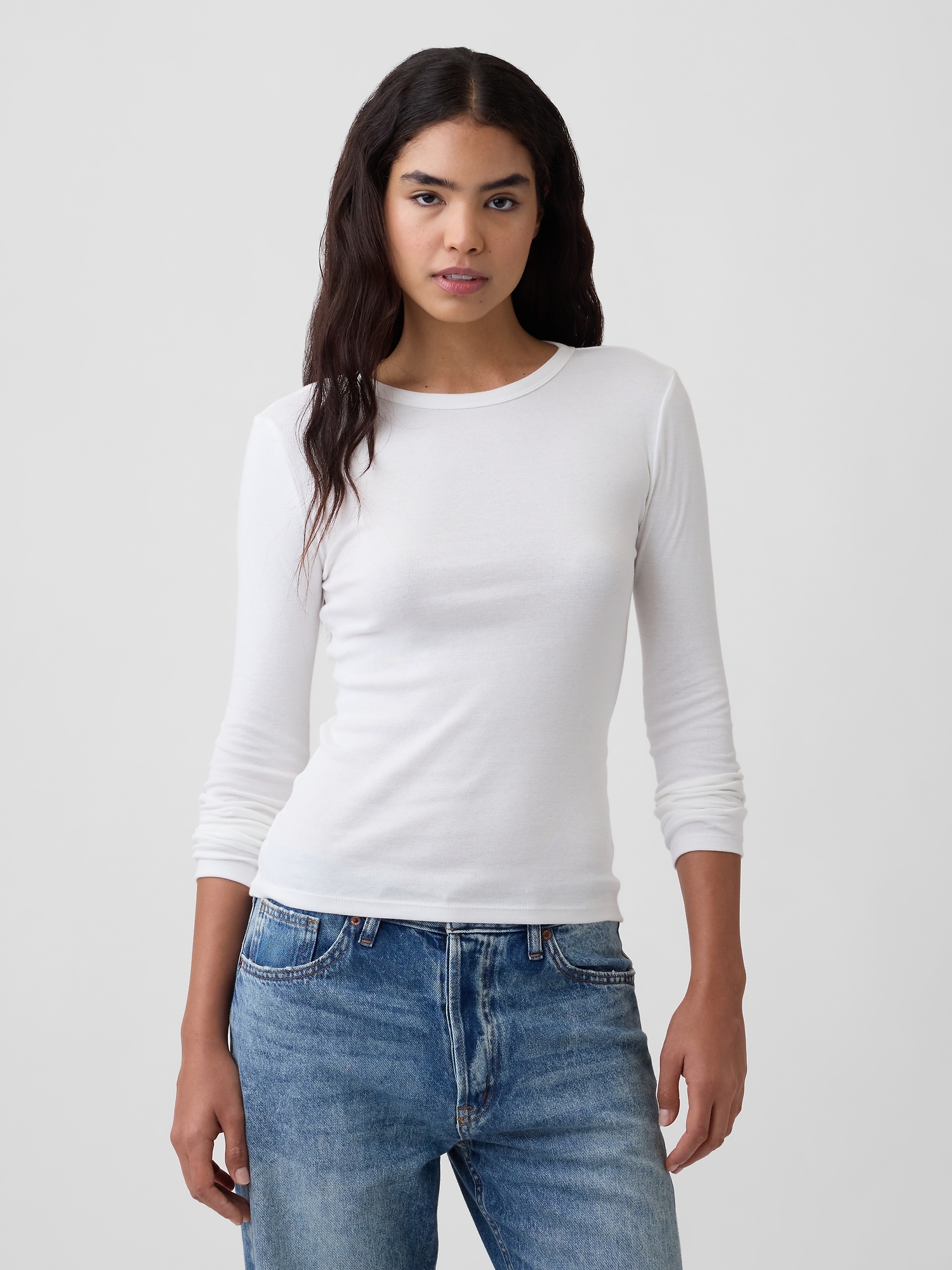 Modern Ribbed Crewneck T-Shirt