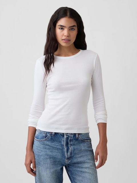 Modern Ribbed Crewneck T-Shirt