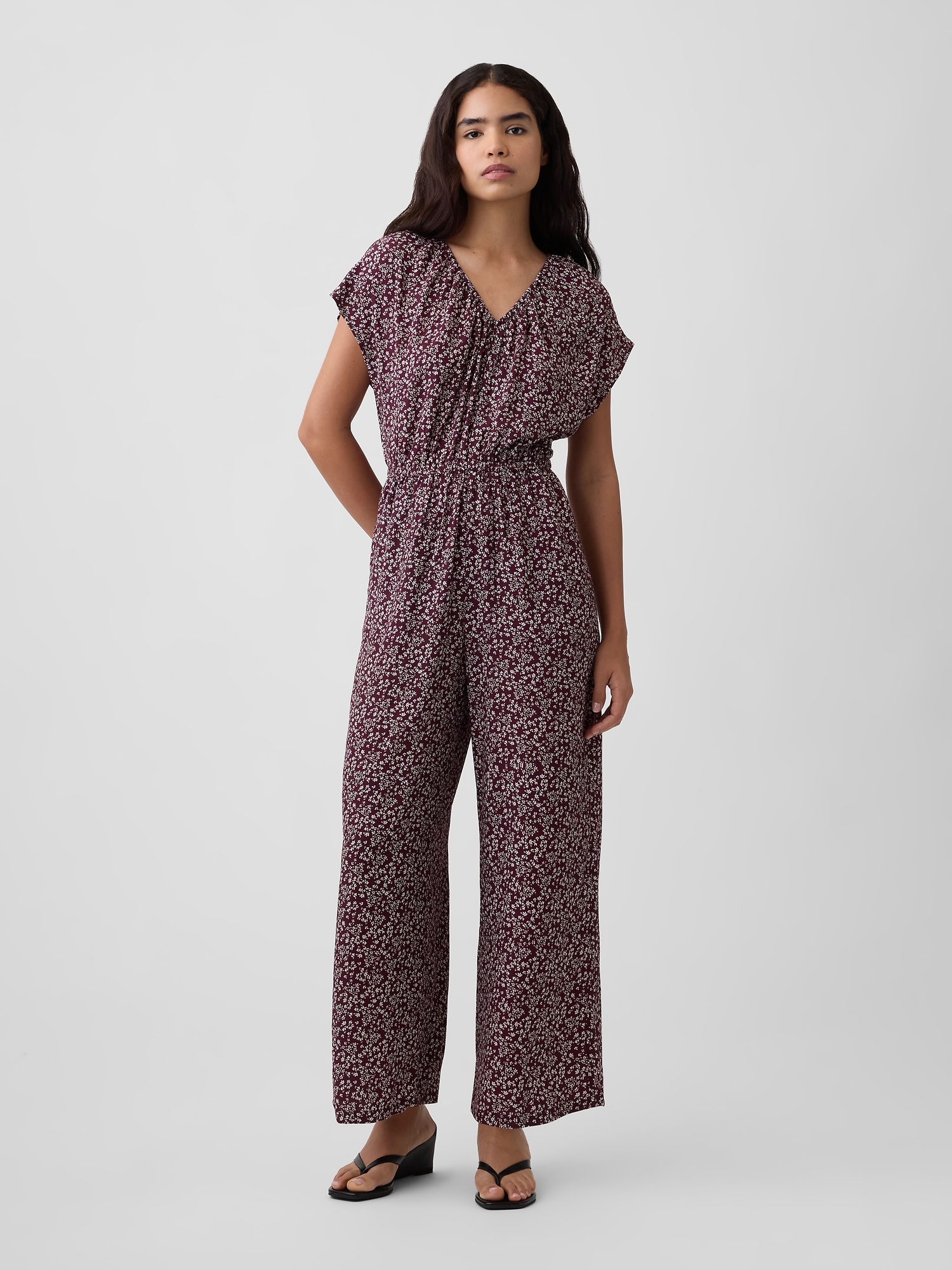 Flutter Sleeve Wide-Leg Jumpsuit