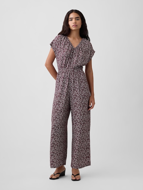 Flutter Sleeve Wide-Leg Jumpsuit