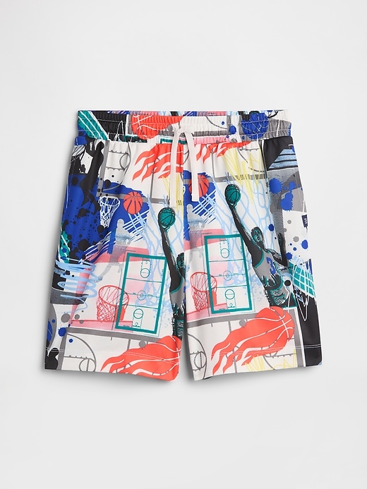 Image number 1 showing, Kids 100% Recycled Pull-On Mesh Shorts