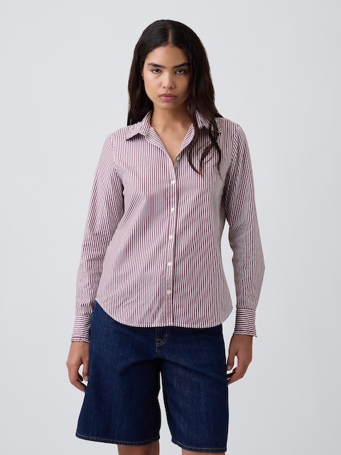 Classic Ruffle-Collar Cotton Shirt
