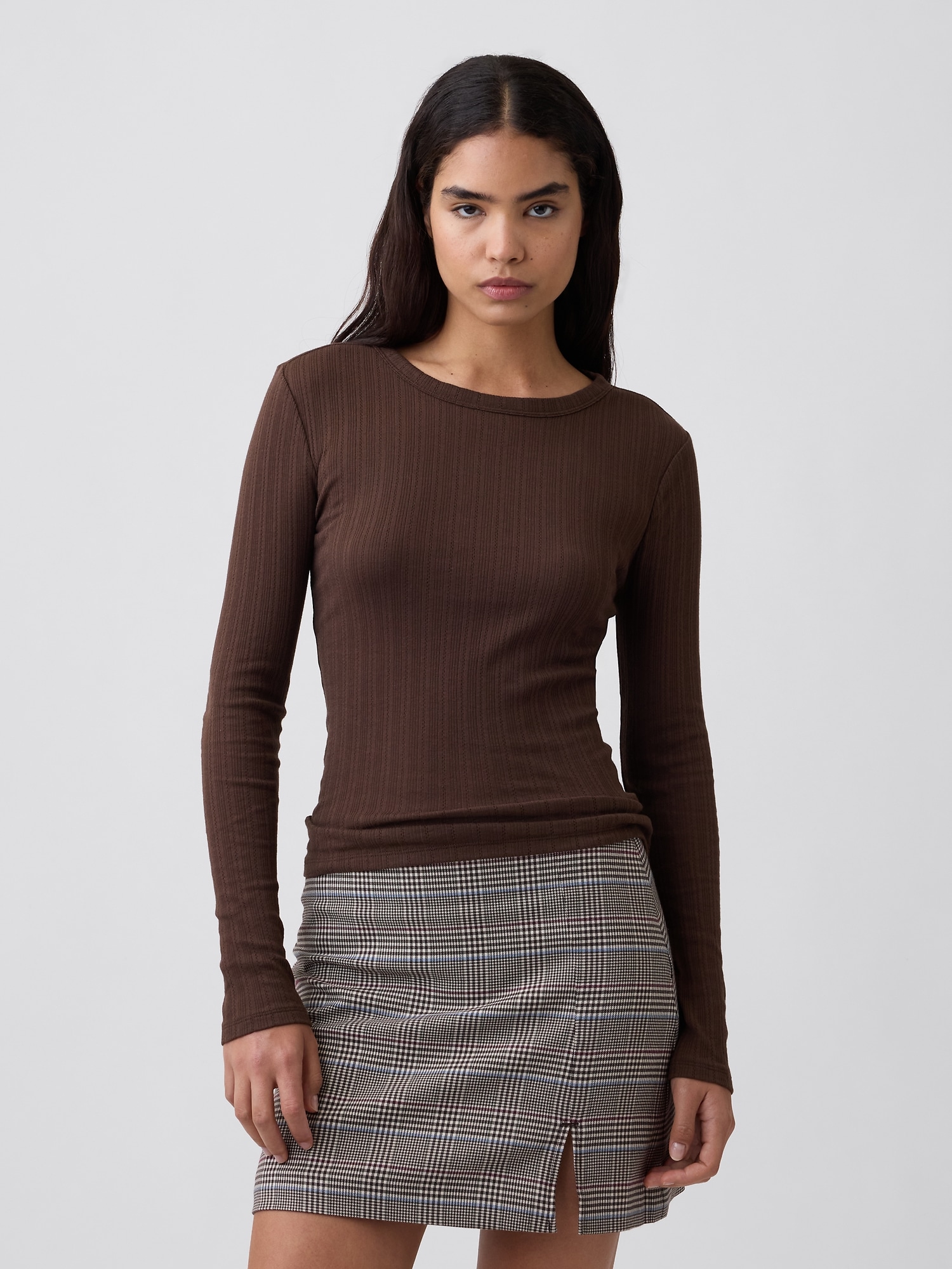Essential Ribbed Pointelle T-Shirt