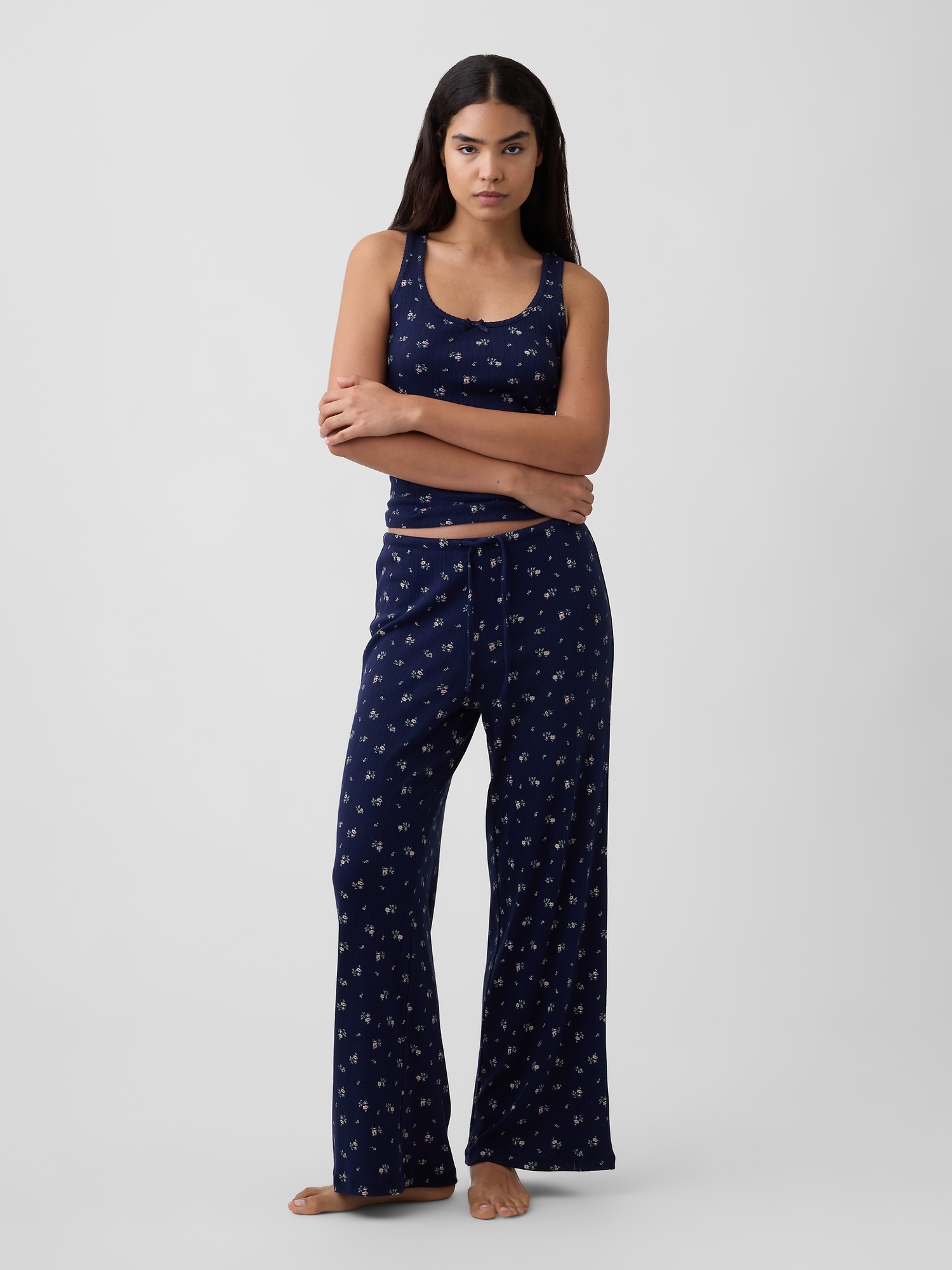 Pointelle Wide-Leg PJ Pants