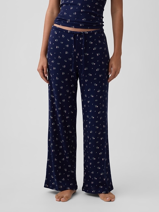 Image number 3 showing, Pointelle Wide-Leg PJ Pants