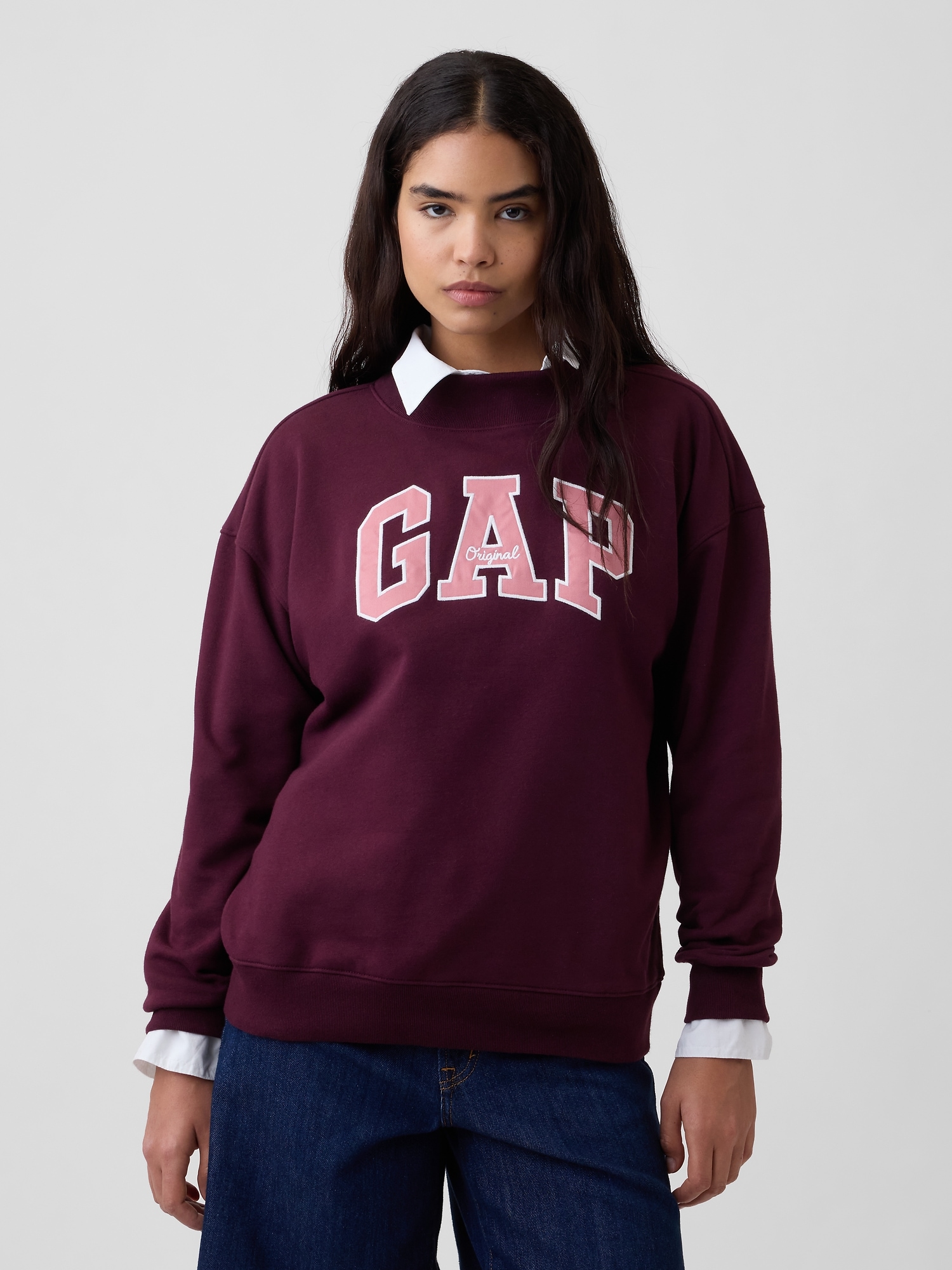 Oversized Gap Logo Mockneck Tunic Sweatshirt