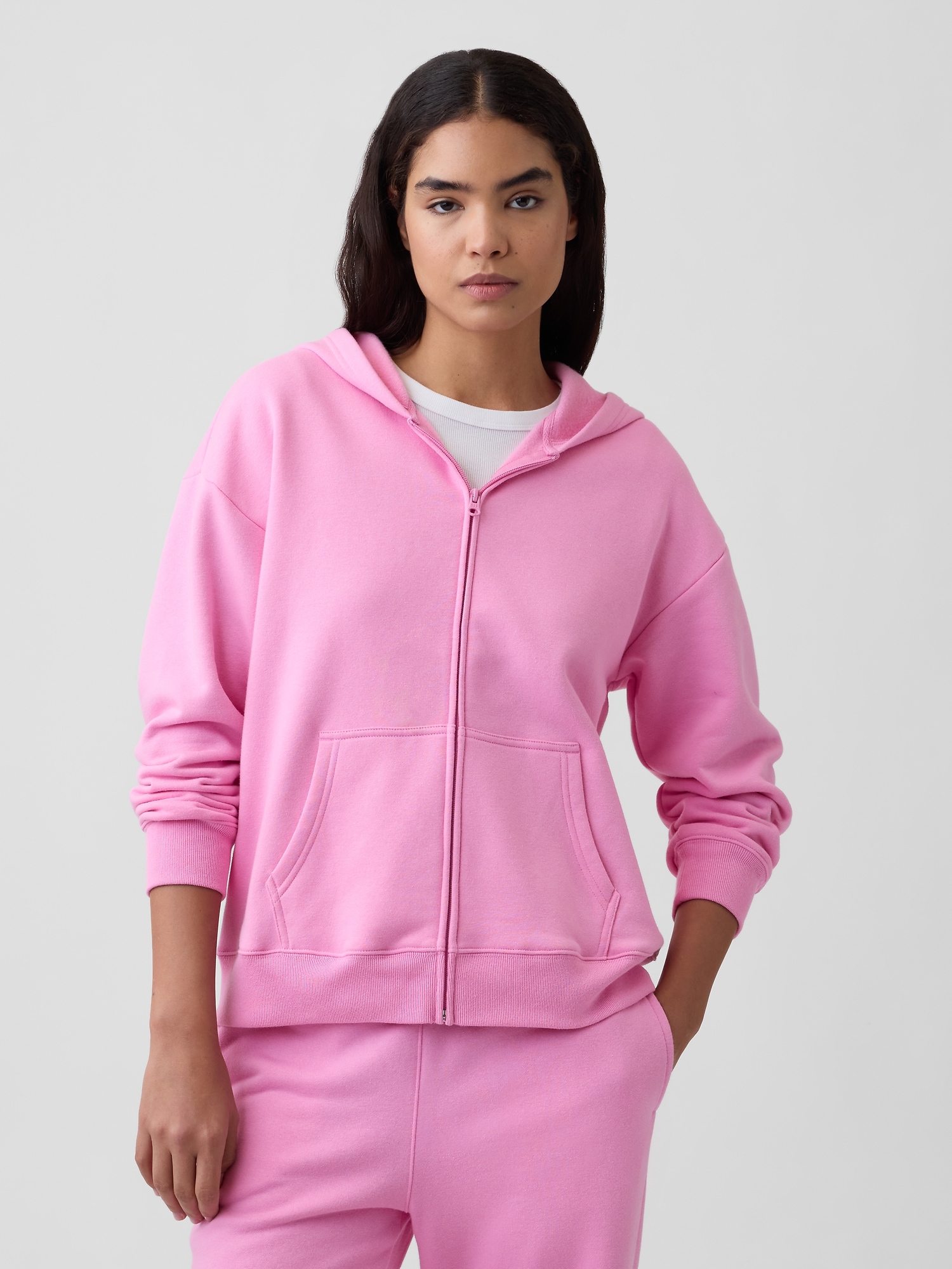 Oversized Fleece Zip Hoodie