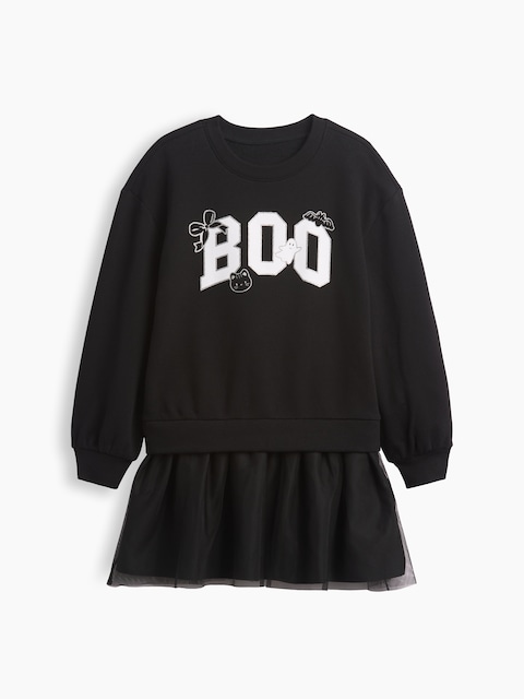 Kids Oversized Halloween Sweatshirt Dress