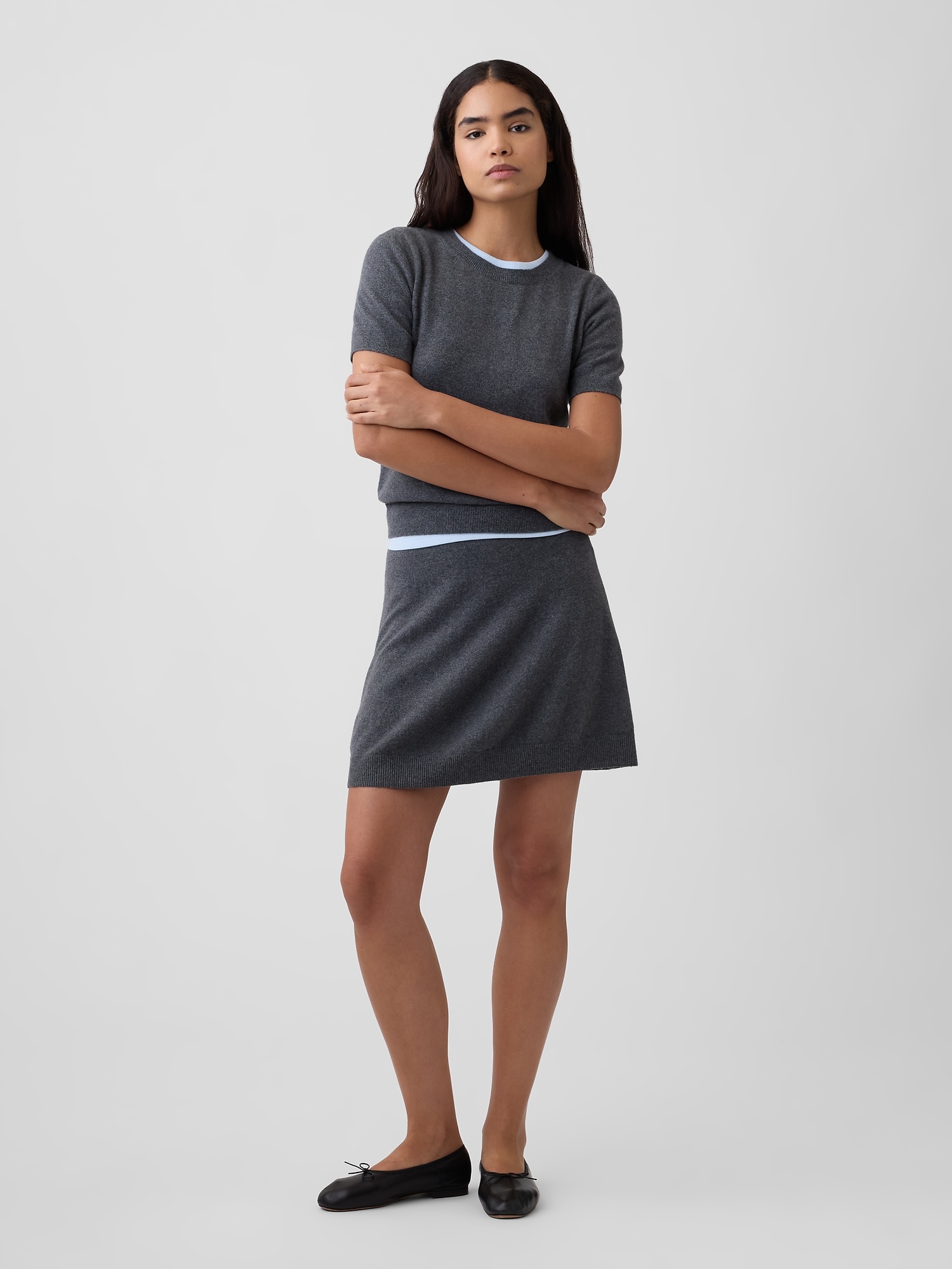 CashSoft Pull-On Flare Mini Skirt