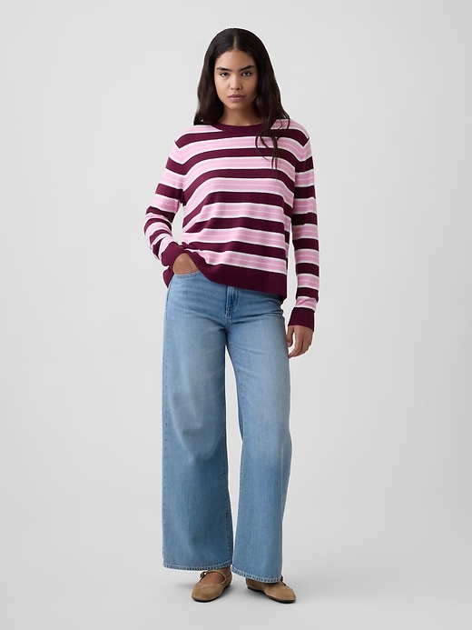 Image number 3 showing, CashSoft Relaxed Stripe Crewneck Sweatshirt