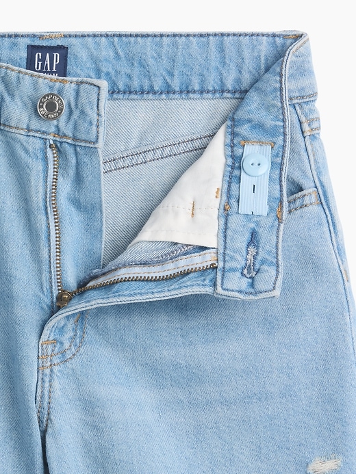Image number 3 showing, Kids Mid Rise Drawstring Denim Shorts