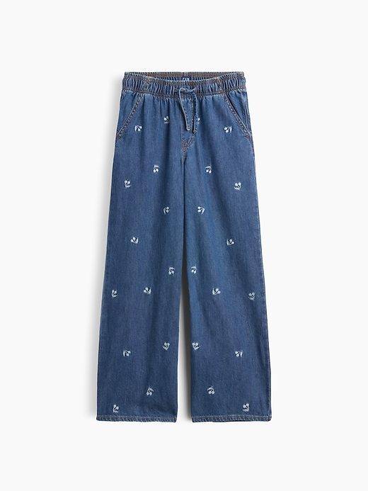 Image number 1 showing, Kids Pull-On Wide Leg Jeans