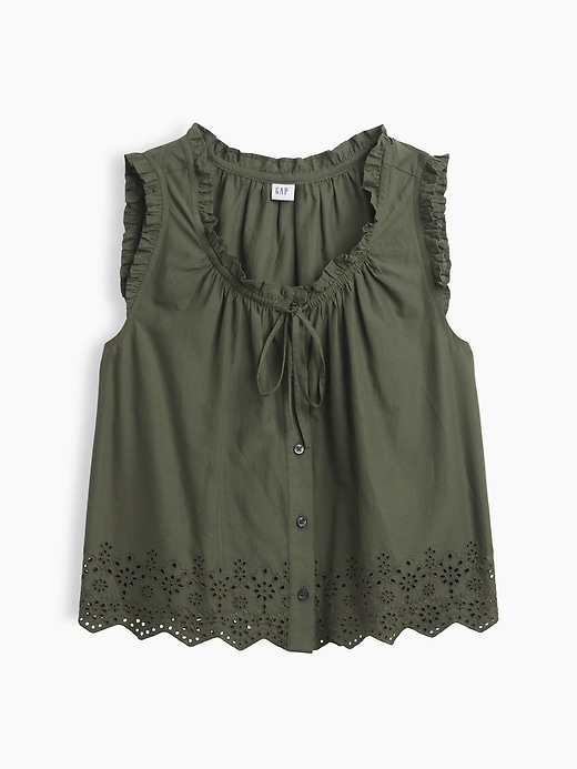 Image number 5 showing, Relaxed Sleeveless Button-Up Top
