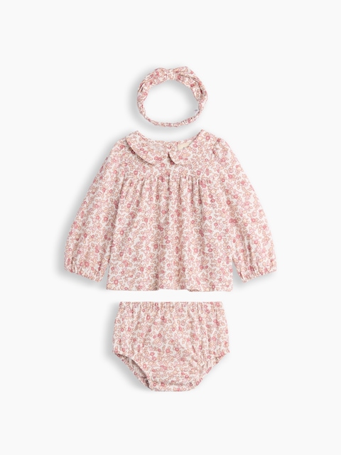 Baby Three-Piece Print Outfit Set