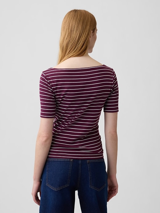 Image number 2 showing, Modern Ribbed Boatneck Top
