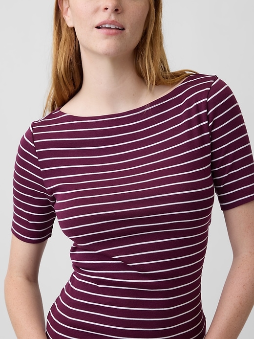 Image number 4 showing, Modern Ribbed Boatneck Top