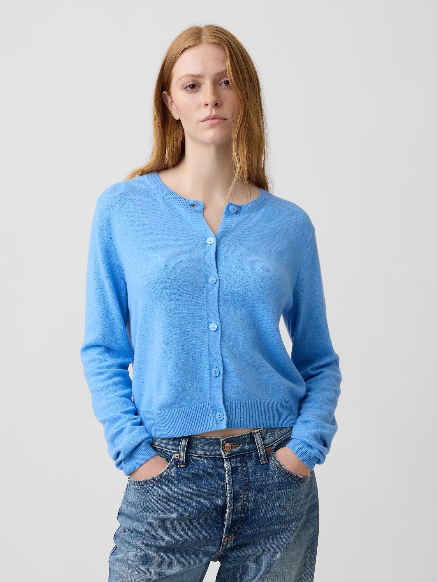CashSoft Crewneck Cardigan