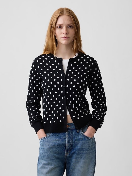 Polka Dot Crewneck Cardigan | Gap Factory