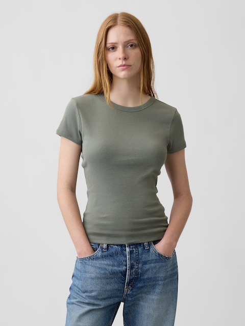 Ribbed Crewneck T-Shirt