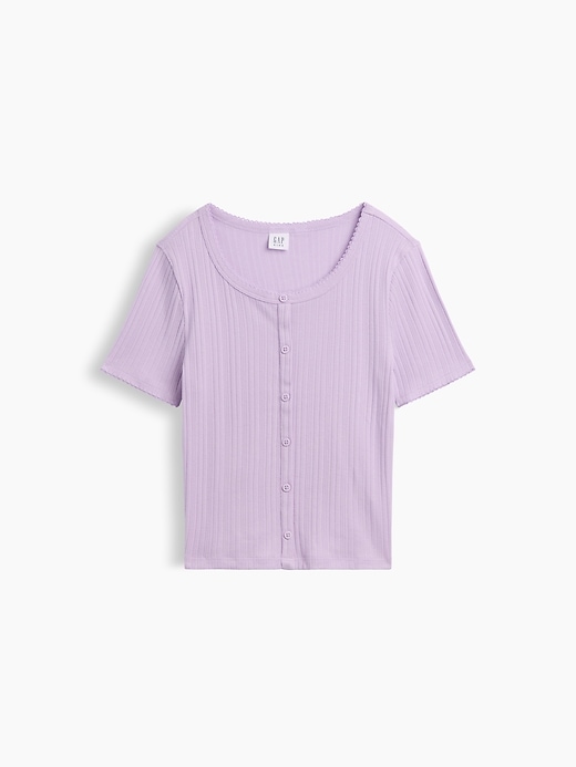 Image number 1 showing, Kids Ribbed Button-Front Top