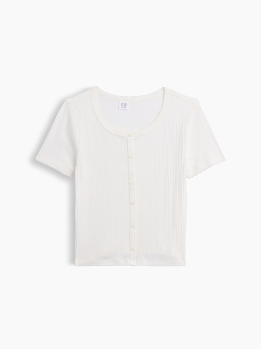 Image number 1 showing, Kids Ribbed Button-Front Top